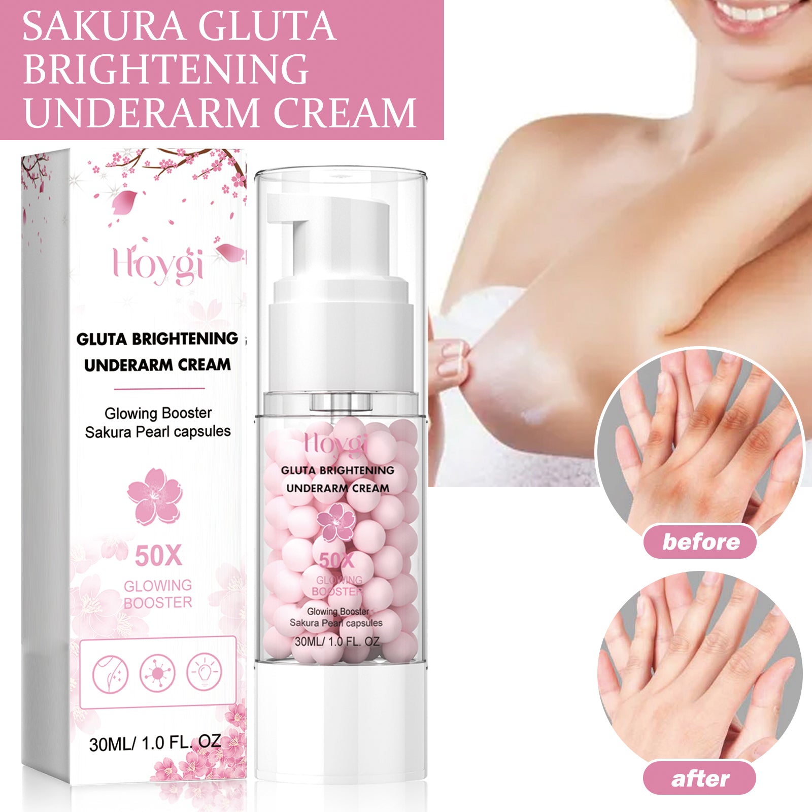 Hoygi Brightening Underarm Cream – Dark Spot Corrector for Armpits