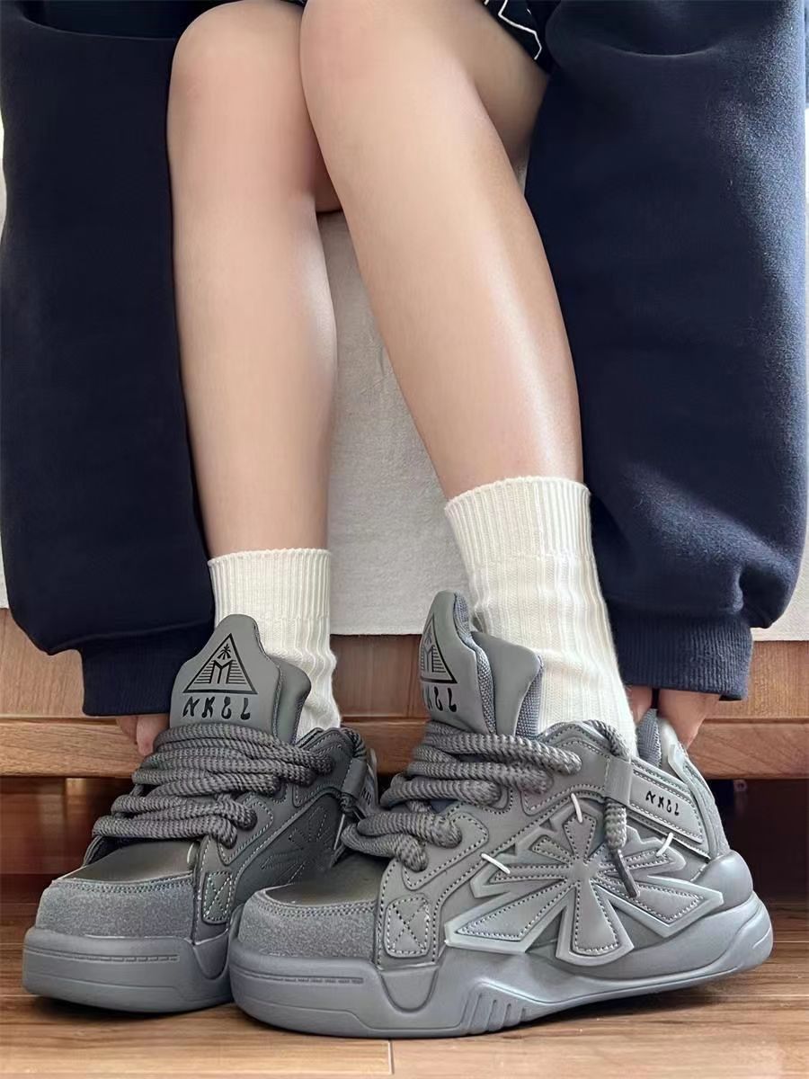 Niche Bread Korean Style Thick-Soled Heightened Daddy Shoes