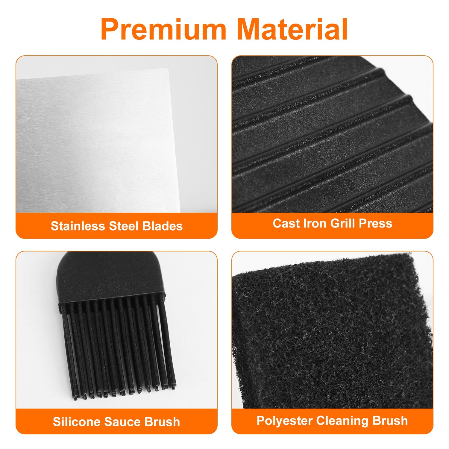 Flat Top Grill Set with Spatulas, Press, Egg Rings & Storage Bag