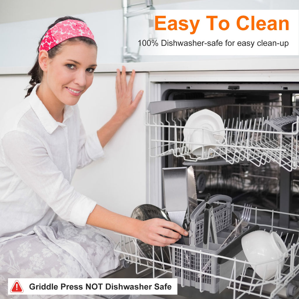 Flat Top Grill Set with Spatulas, Press, Egg Rings & Storage Bag