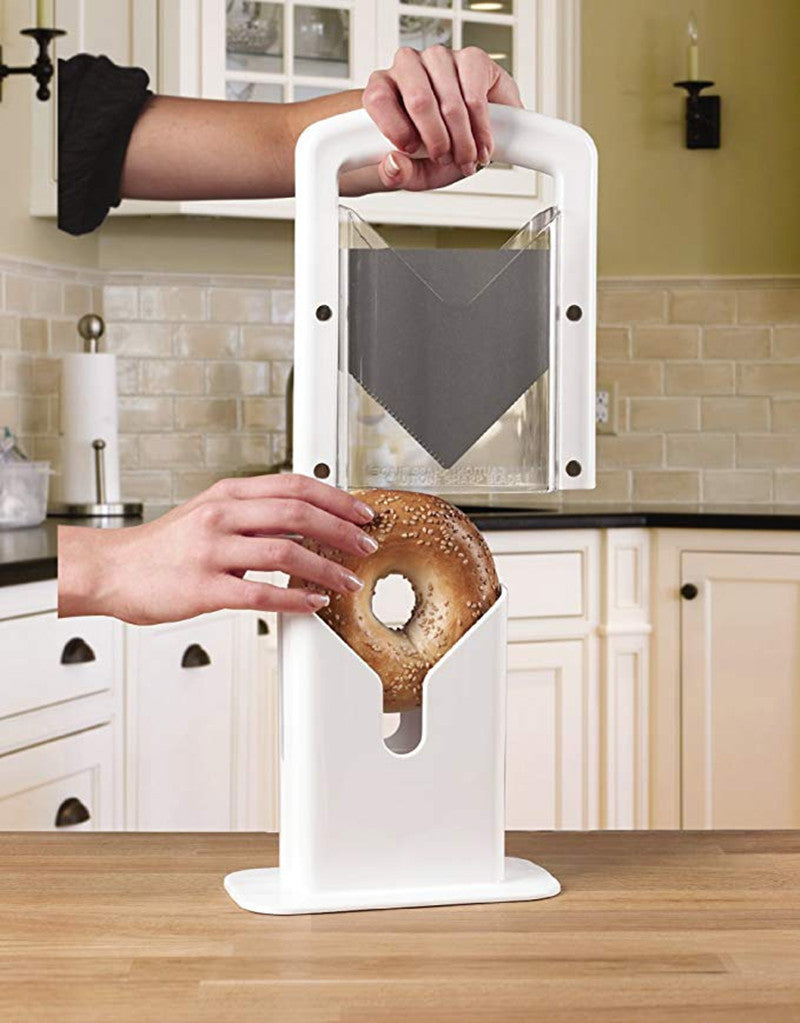Bread & Bagel Slicer Cutter – Dog Head Guillotine Style Bread Cutting Tool for Safe & Even Slices