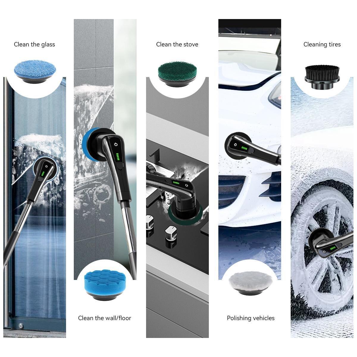 Powerful Handheld Rotating Scrubber for Kitchen, Bathroom & Tiles