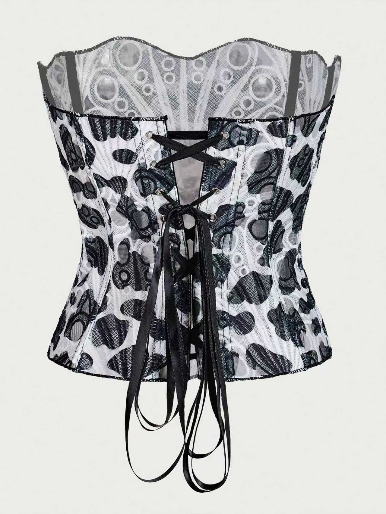 Sexy Hollow Out Lace Corset Top for Women