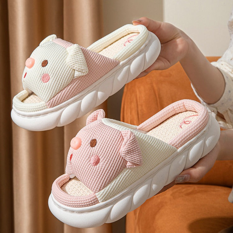 Cartoon Pig House Shoes for Women & Men Couples Indoor Sandals