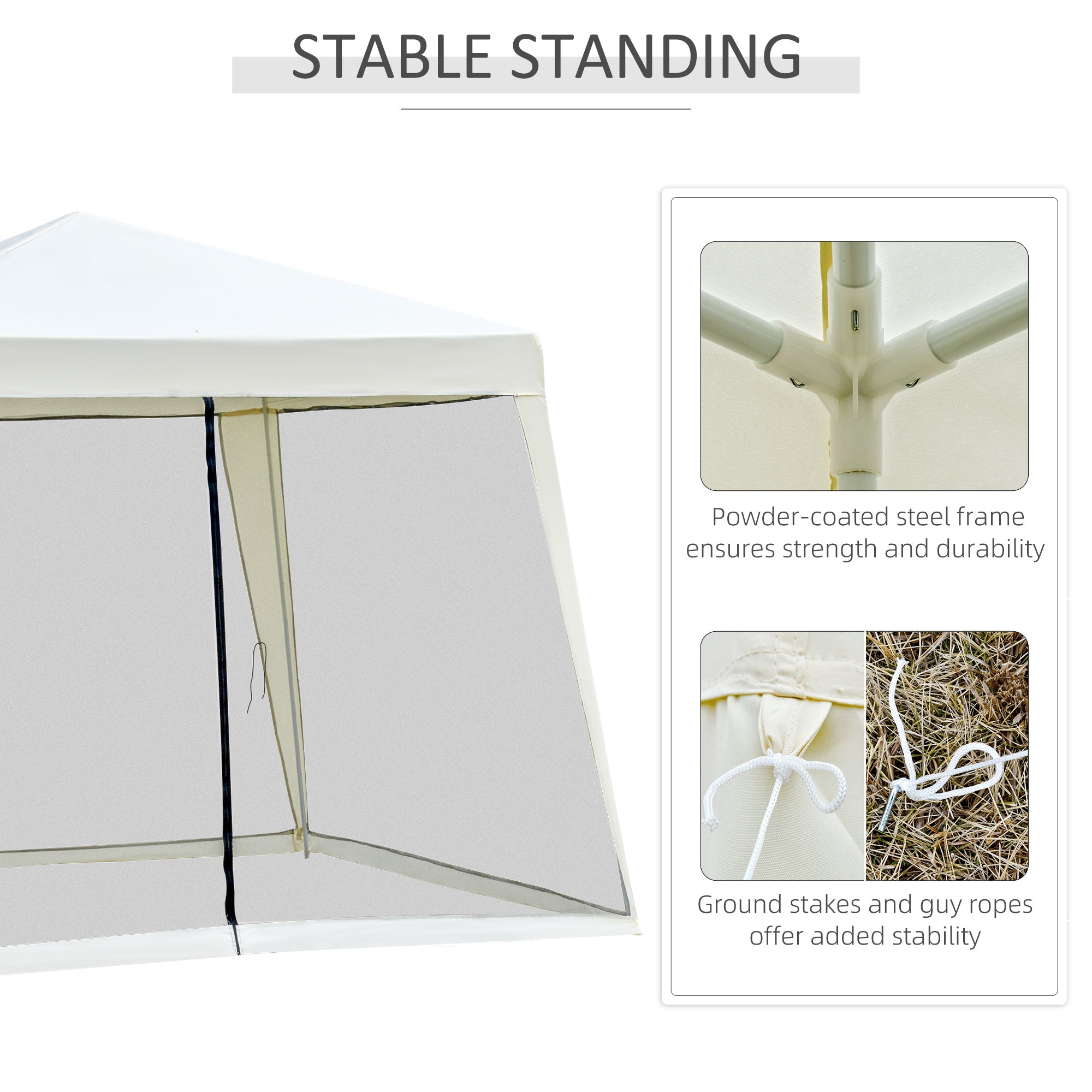 Outdoor Canopy Tent with Slant Legs & Mesh Sidewalls