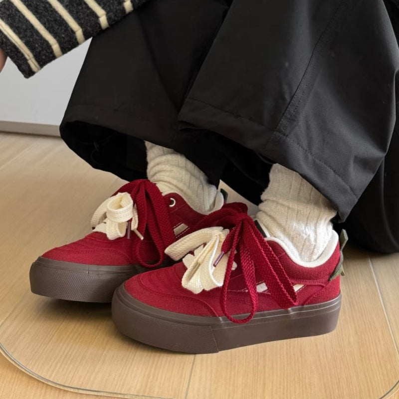 Thick-Soled Skateboard Canvas Shoes