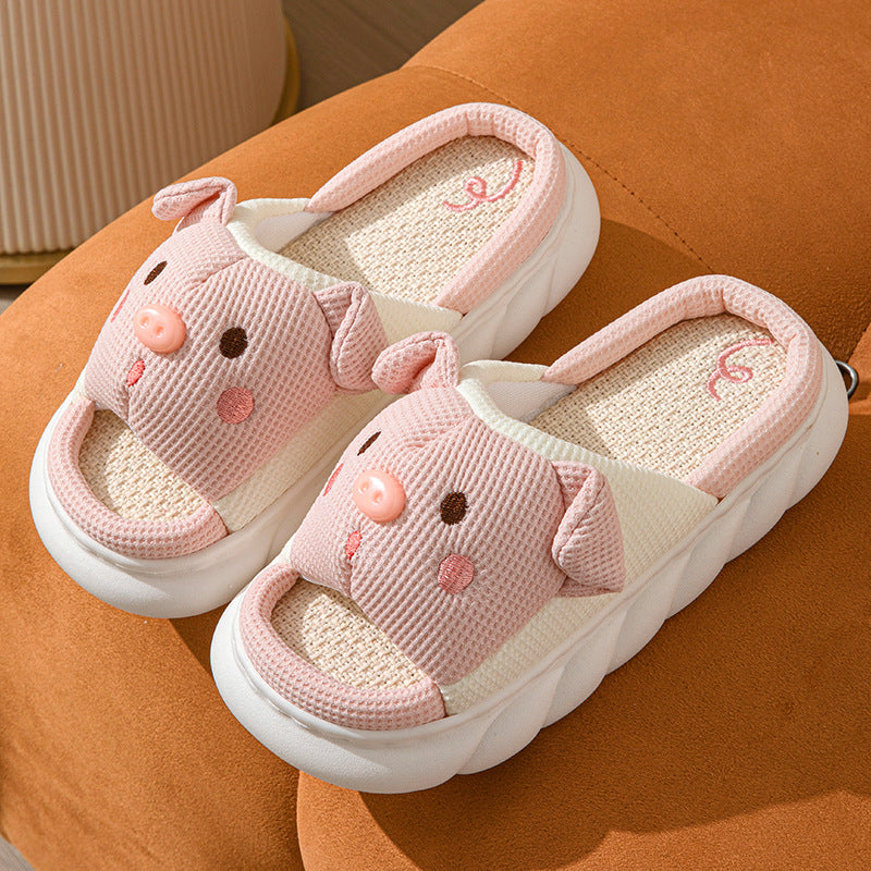 Cartoon Pig House Shoes for Women & Men Couples Indoor Sandals