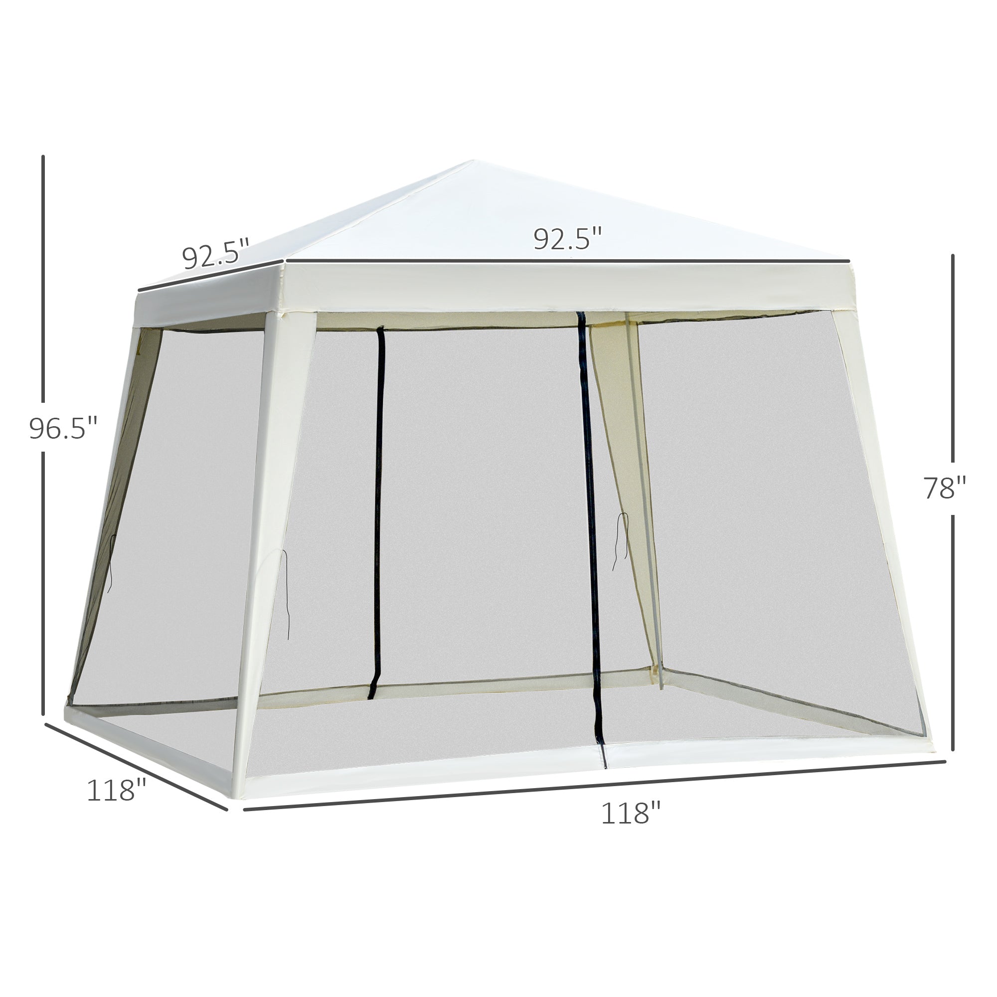 Outdoor Canopy Tent with Slant Legs & Mesh Sidewalls