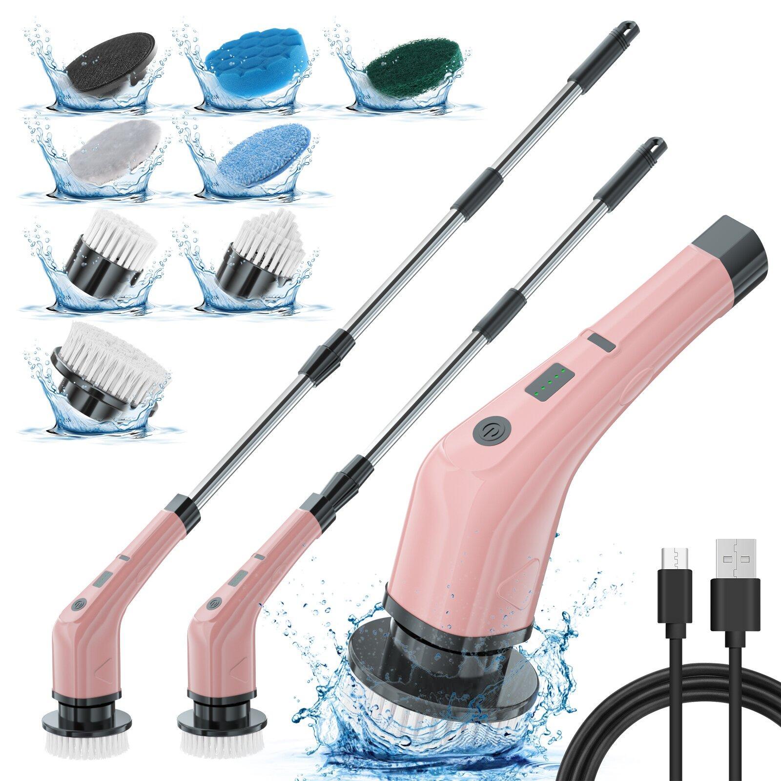 Electric cleaning brush handheld rotating scrubber for kitchen, bathroom, and tiles
