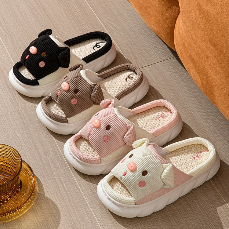 Cartoon Pig House Shoes for Women & Men Couples Indoor Sandals