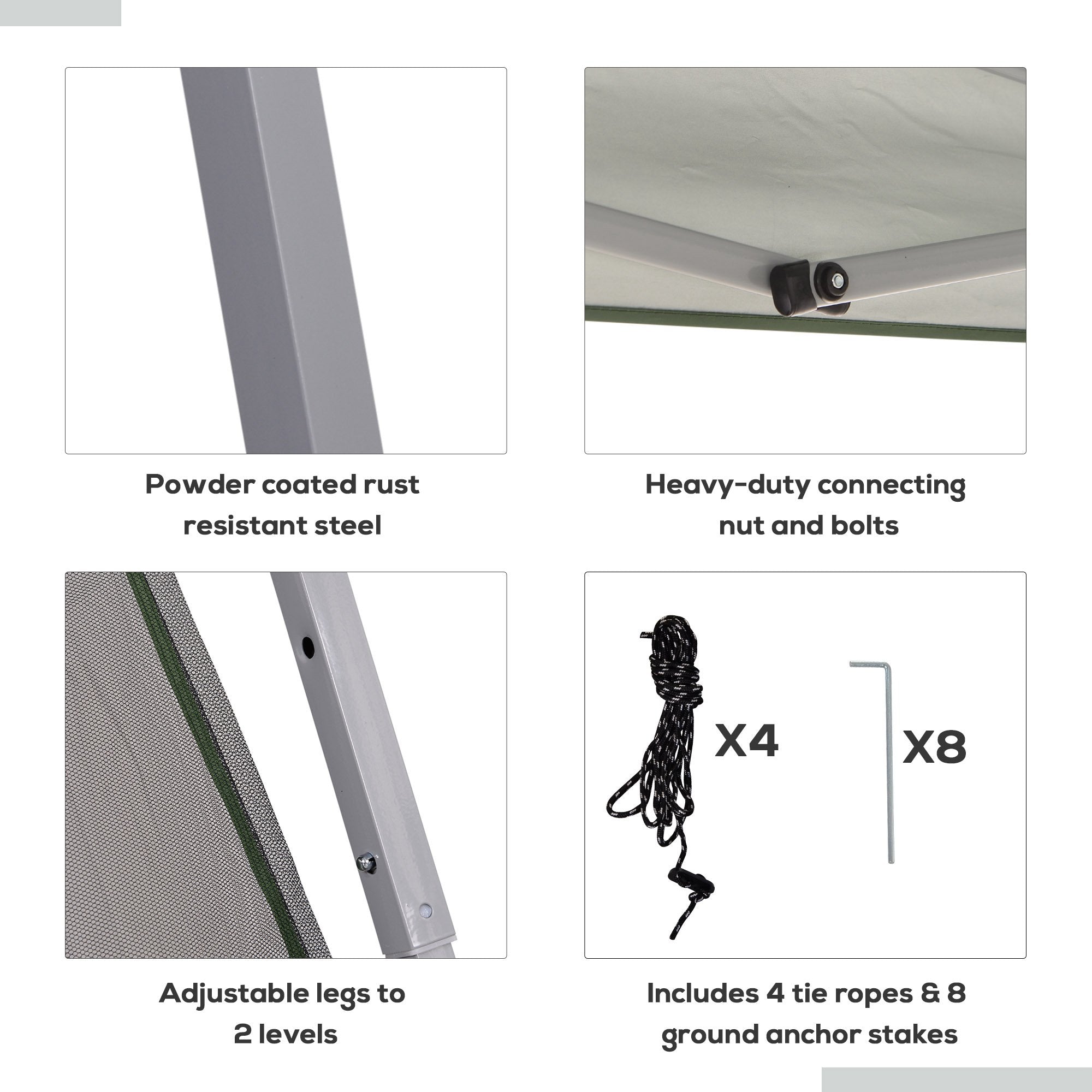 Slant Leg Pop Up Canopy Tent with Netting – Instant Sun Shelter, Height Adjustable, Outdoor Party, Garden & Patio Tent 11.5'x11.5' Base / 10'x10' Top, Green