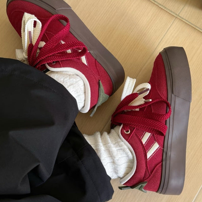 Thick-Soled Skateboard Canvas Shoes