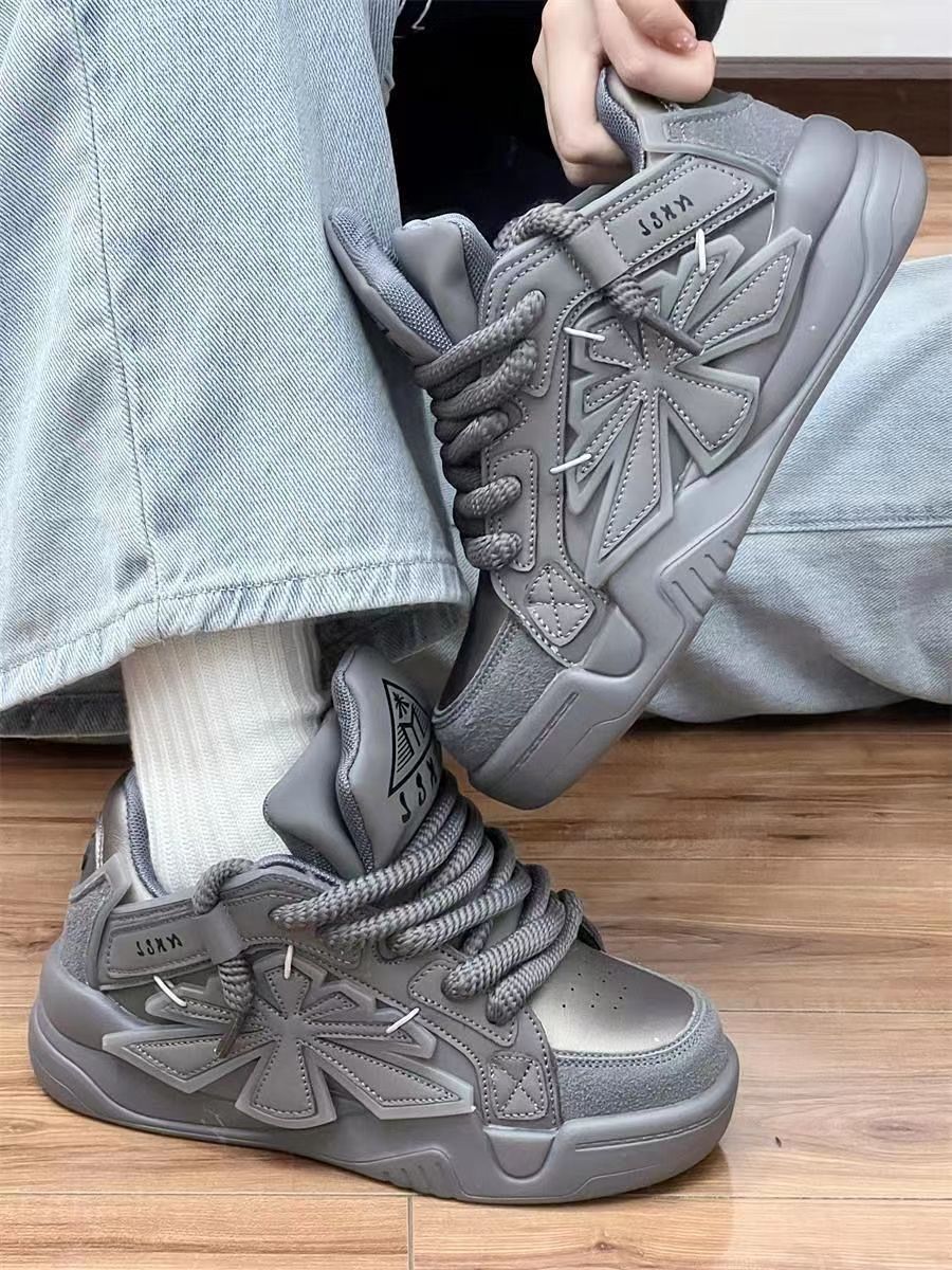 Niche Bread Korean style thick bottom heightened daddy shoes, trendy casual sneakers for men and women